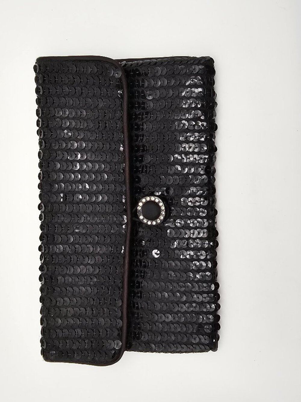 Norell Black Sequin Evening Clutch, Vintage